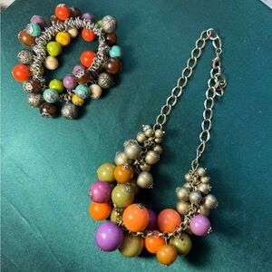 Multicolor‎ Beaded Necklace Set